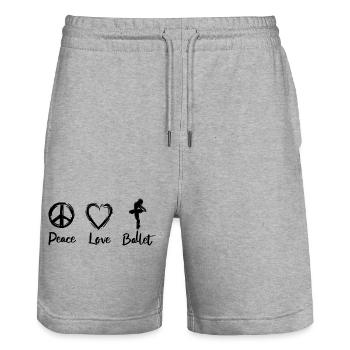 J’adore le ballet - Short de jogging bio TRAINER Stanley/Stella unisexe - gris chiné - Devant - Nik (191cm) & Marisol (170cm)