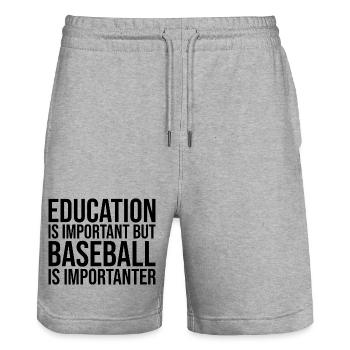 Baseball - Stanley/Stella Unisex Bio Joggingshorts Trainer  - Grau meliert - Vorne - Nik (191cm) & Marisol (170cm)