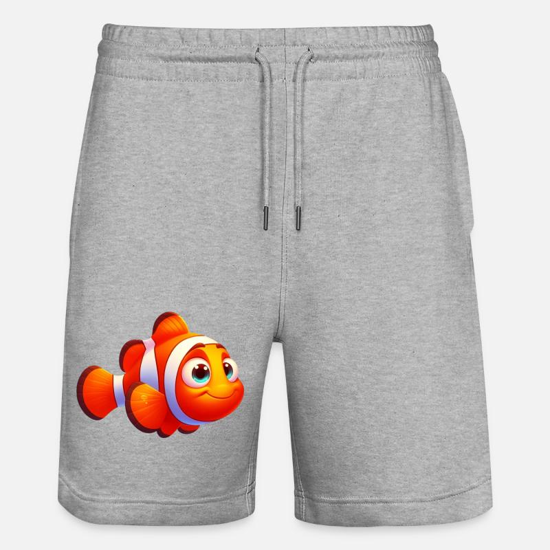 Clownfisch - Stanley/Stella Unisex Bio Joggingshorts Trainer  - Grau meliert