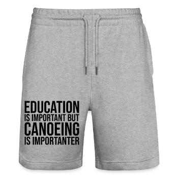 canoë - Short de jogging bio TRAINER Stanley/Stella unisexe - gris chiné - Devant - Nik (191cm) & Marisol (170cm)