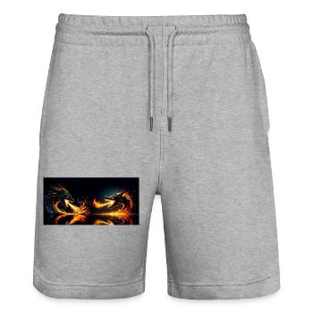 Hitze des Gefechts - Stanley/Stella Unisex Bio Joggingshorts Trainer  - Grau meliert - Vorne - Nik (191cm) & Marisol (170cm)