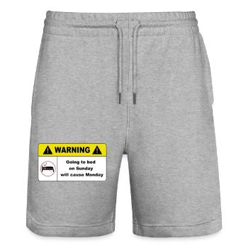 Se coucher le dimanche - Short de jogging bio TRAINER Stanley/Stella unisexe - gris chiné - Devant - Nik (191cm) & Marisol (170cm)