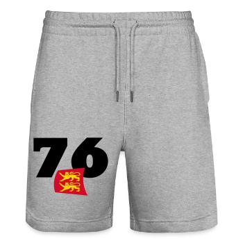 Seine-Maritime - Normandie - Frankreich - Stanley/Stella Unisex Bio Joggingshorts Trainer  - Grau meliert - Vorne - Nik (191cm) & Marisol (170cm)