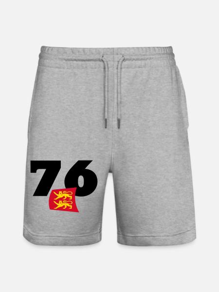 Seine-Maritime - Normandy - France - Stanley/Stella Trainer Unisex Organic Jogging Shorts - heather grey