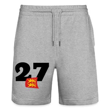 Normandie - Eure - 27 - Stanley/Stella Unisex Bio Joggingshorts Trainer  - Grau meliert - Vorne - Nik (191cm) & Marisol (170cm)