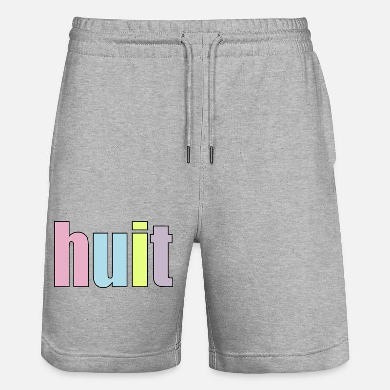 Chiffre Huit - 8e anniversaire Numéro - Short de jogging bio TRAINER Stanley/Stella unisexe - gris chiné