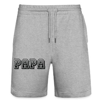 PAPA - Short de jogging bio TRAINER Stanley/Stella unisexe - gris chiné - Devant - Nik (191cm) & Marisol (170cm)