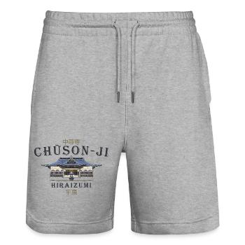 Japan Chuson-ji, Buddhist temple, Hiraizumi - Stanley/Stella Trainer Unisex Organic Jogging Shorts - heather grey - Front - Nik (191cm) & Marisol (170cm)