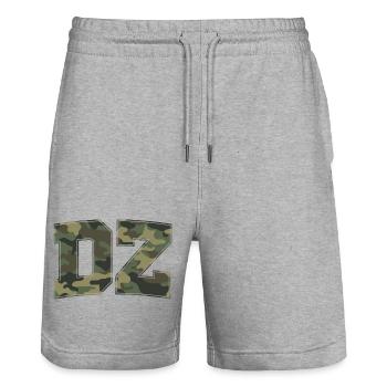 Militärischer Tarnbrief 3D - Stanley/Stella Unisex Bio Joggingshorts Trainer  - Grau meliert - Vorne - Nik (191cm) & Marisol (170cm)