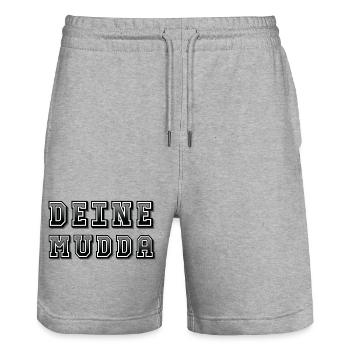 Your Mudda - Stanley/Stella Trainer Unisex Organic Jogging Shorts - heather grey - Front - Nik (191cm) & Marisol (170cm)