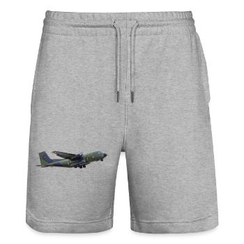 Transall C-160 - Stanley/Stella Trainer Unisex Organic Jogging Shorts - heather grey - Front - Nik (191cm) & Marisol (170cm)