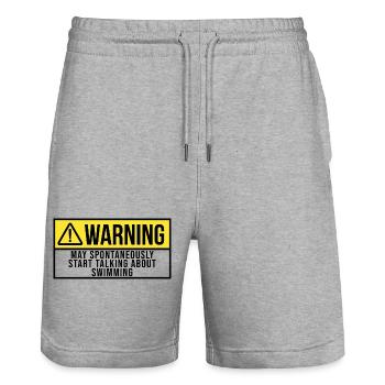 Schwimmen Schwimmen Schwimmen Schwimmen - Stanley/Stella Unisex Bio Joggingshorts Trainer  - Grau meliert - Vorne - Nik (191cm) & Marisol (170cm)