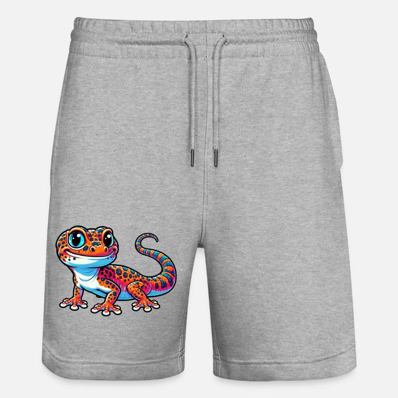 Gecko - Stanley/Stella Unisex Bio Joggingshorts Trainer  - Grau meliert