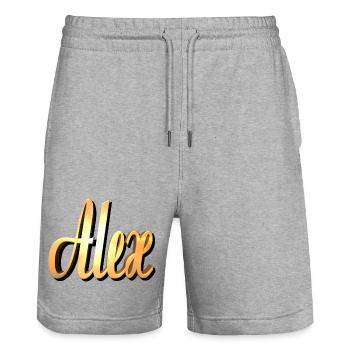 alex2 - Stanley/Stella Trainer Unisex Organic Jogging Shorts - heather grey - Front - Nik (191cm) & Marisol (170cm)