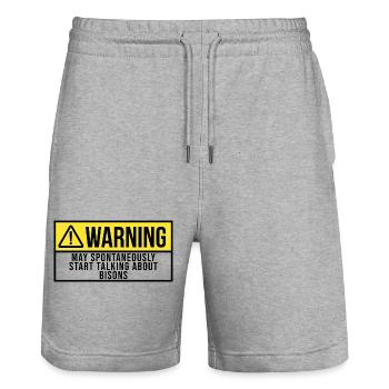 Bison - Stanley/Stella Unisex Bio Joggingshorts Trainer  - Grau meliert - Vorne - Nik (191cm) & Marisol (170cm)