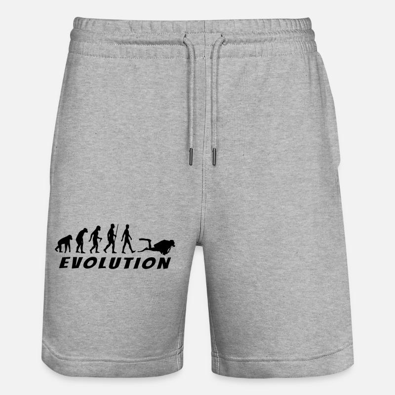 Evolution Plongeur Noir - Short de jogging bio TRAINER Stanley/Stella unisexe - gris chiné