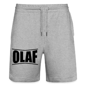 Idée cadeau t-shirt t-shirt Olaf - Short de jogging bio TRAINER Stanley/Stella unisexe - gris chiné - Devant - Nik (191cm) & Marisol (170cm)