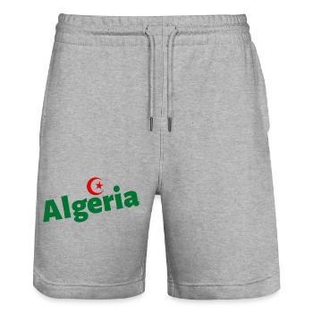 J'aime Mon Algérie - Short de jogging bio TRAINER Stanley/Stella unisexe - gris chiné - Devant - Nik (191cm) & Marisol (170cm)