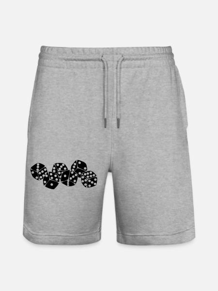 Sechs Würfel nebeneinander - Stanley/Stella Unisex Bio Joggingshorts Trainer - Grau meliert