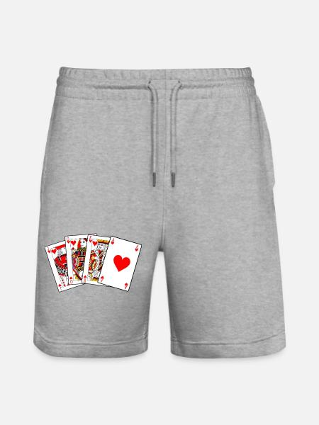 Jack Queen King Ace - Stanley/Stella Trainer Unisex Organic Jogging Shorts - heather grey