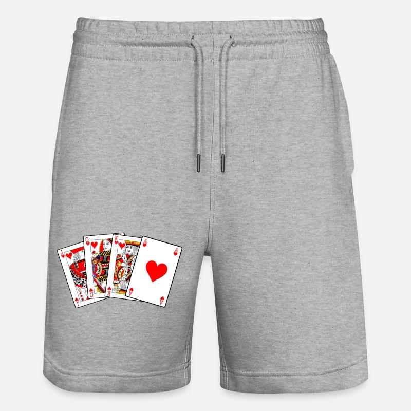 Bube Dame König Ass - Stanley/Stella Unisex Bio Joggingshorts Trainer  - Grau meliert