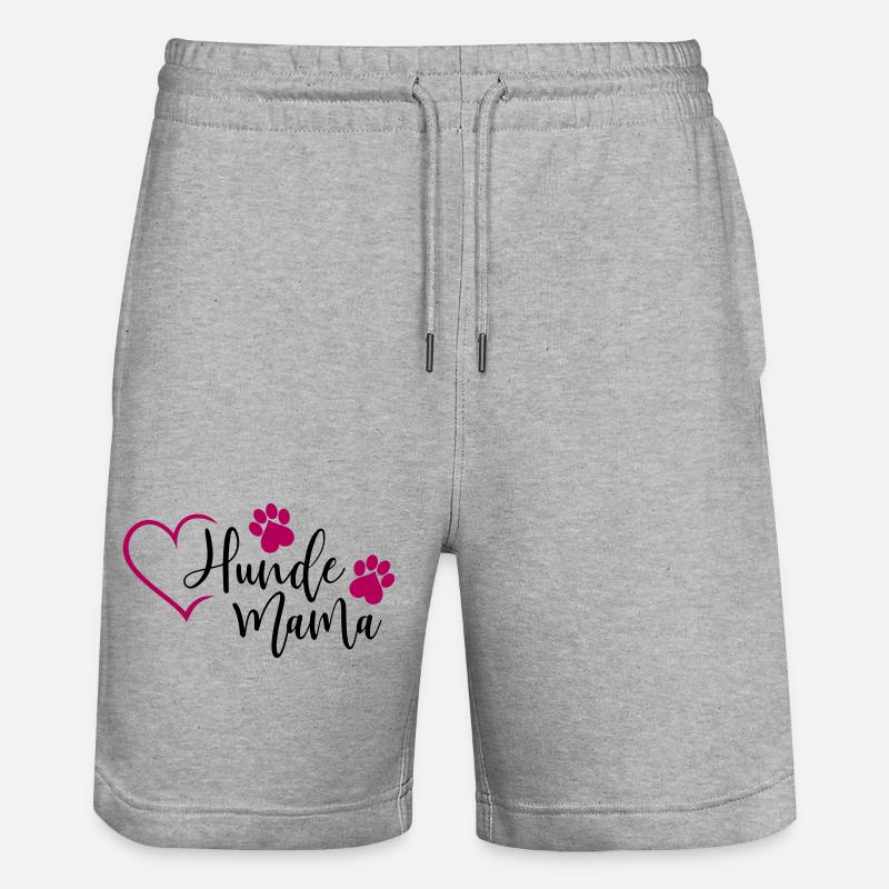 Hund Hunde Mama - Stanley/Stella Unisex Bio Joggingshorts Trainer  - Grau meliert