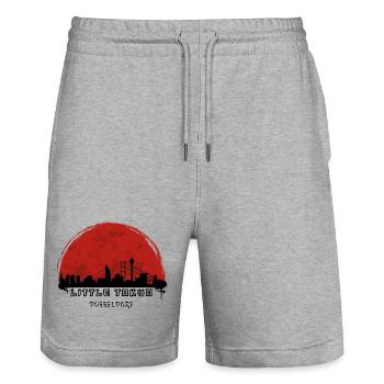 Little Tokyo - Stanley/Stella Unisex Bio Joggingshorts Trainer  - Grau meliert - Vorne - Nik (191cm) & Marisol (170cm)