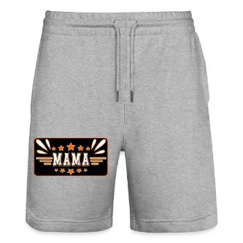 Muttertag Mama Mutter - Stanley/Stella Unisex Bio Joggingshorts Trainer  - Grau meliert - Vorne - Nik (191cm) & Marisol (170cm)
