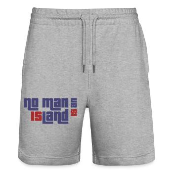 alone island lonely - Stanley/Stella Trainer Unisex Organic Jogging Shorts - heather grey - Front - Nik (191cm) & Marisol (170cm)