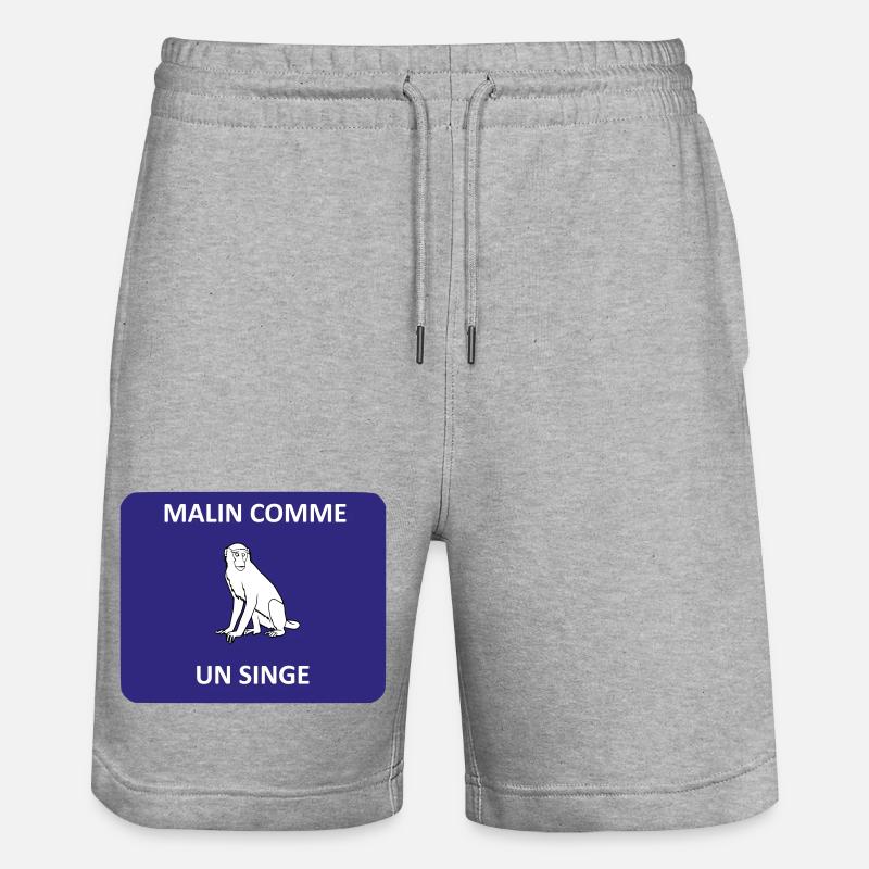 Malin comme un singe - Short de jogging bio TRAINER Stanley/Stella unisexe - gris chiné