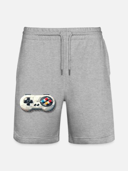 Retro Controller 16 Bit Gaming Nostalgie - Stanley/Stella Unisex Bio Joggingshorts Trainer  - Grau meliert