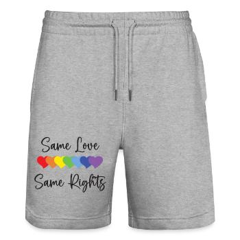 LGBTQ Pride Month - Gleiche Liebe, gleiche Rechte - Stanley/Stella Unisex Bio Joggingshorts Trainer  - Grau meliert - Vorne - Nik (191cm) & Marisol (170cm)