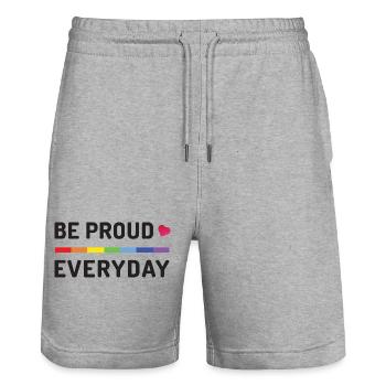 LGBT Pride Month - Sei jeden Tag stolz - Stanley/Stella Unisex Bio Joggingshorts Trainer  - Grau meliert - Vorne - Nik (191cm) & Marisol (170cm)