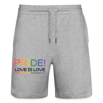 LGBTQ-Pride-Monat - Pride. Liebe ist Liebe - Stanley/Stella Unisex Bio Joggingshorts Trainer  - Grau meliert - Vorne - Nik (191cm) & Marisol (170cm)