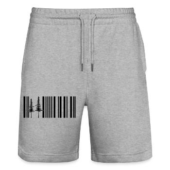 shinrin yoku wald natur waldmensch bushcraft - Stanley/Stella Unisex Bio Joggingshorts Trainer  - Grau meliert - Vorne - Nik (191cm) & Marisol (170cm)