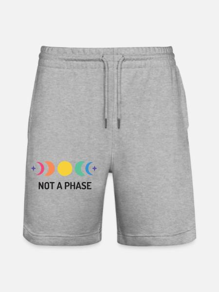 LGBT Pride Month - Not A Phase - Stanley/Stella Trainer Unisex Organic Jogging Shorts - heather grey
