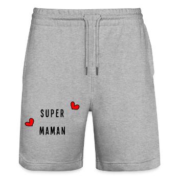 MOM. MOTHER'S DAY. HAPPY MOTHER'S DAY - Stanley/Stella Trainer Unisex Organic Jogging Shorts - heather grey - Front - Nik (191cm) & Marisol (170cm)