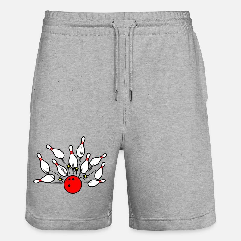 Bowling Strike Boule Rouge - Short de jogging bio TRAINER Stanley/Stella unisexe - gris chiné