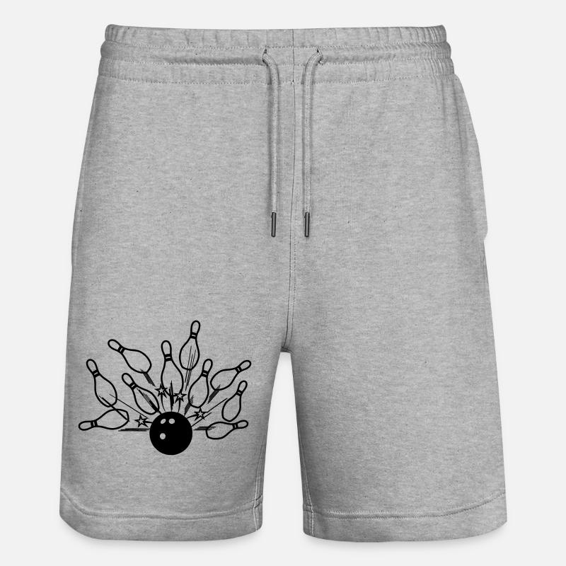 Frappe de bowling - Short de jogging bio TRAINER Stanley/Stella unisexe - gris chiné
