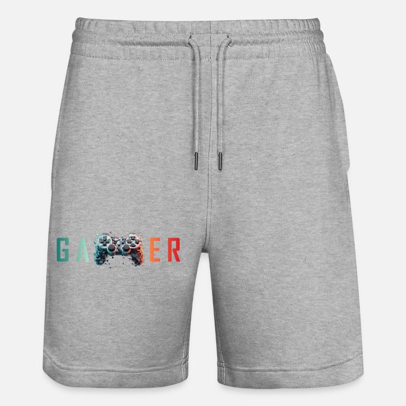 GAMER - Conception de contrôleurs d’explosifs - Short de jogging bio TRAINER Stanley/Stella unisexe - gris chiné