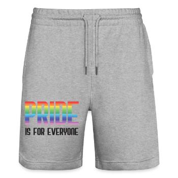 LGBT Pride Month - Pride ist für alle da - Stanley/Stella Unisex Bio Joggingshorts Trainer  - Grau meliert - Vorne - Nik (191cm) & Marisol (170cm)
