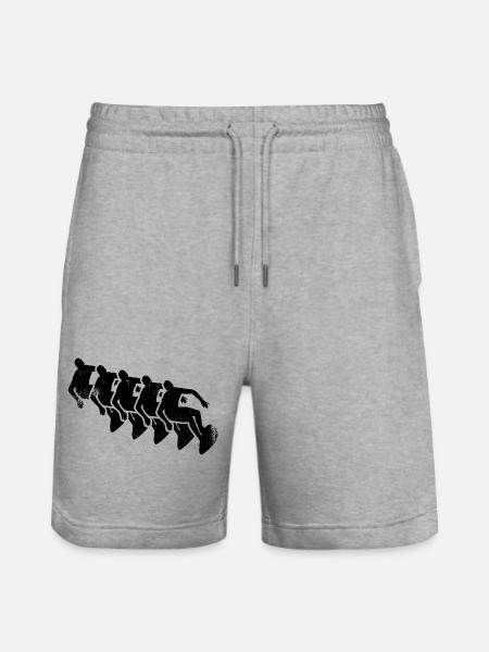 Surfing Drawing - Stanley/Stella Trainer Unisex Organic Jogging Shorts - heather grey