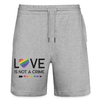 LGBT Pride Month - Liebe ist kein Verbrechen - Stanley/Stella Unisex Bio Joggingshorts Trainer  - Grau meliert - Vorne - Nik (191cm) & Marisol (170cm)