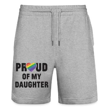 LGBT Pride Month - Stolz auf meine Tochter - Stanley/Stella Unisex Bio Joggingshorts Trainer  - Grau meliert - Vorne - Nik (191cm) & Marisol (170cm)