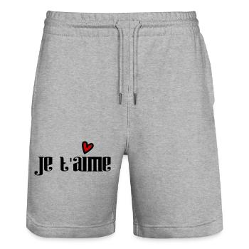 DAD. FATHER'S DAY. HAPPY FATHER'S DAY. HAPPY BIRTHDAY. - Stanley/Stella Trainer Unisex Organic Jogging Shorts - heather grey - Front - Nik (191cm) & Marisol (170cm)