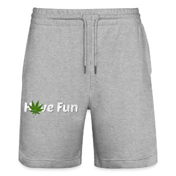 Have Fun - Stanley/Stella Unisex Bio Joggingshorts Trainer  - Grau meliert - Vorne - Nik (191cm) & Marisol (170cm)