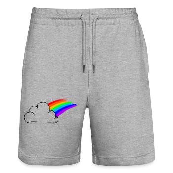 Pride Rainbow Colours / RGB - Stanley/Stella Unisex Bio Joggingshorts Trainer  - Grau meliert - Vorne - Nik (191cm) & Marisol (170cm)