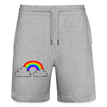 Teh Connection Pride Rainbow Colours / RGB - Stanley/Stella Unisex Bio Joggingshorts Trainer  - Grau meliert - Vorne - Nik (191cm) & Marisol (170cm)