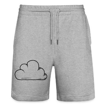Cloud Design - Stanley/Stella Trainer Unisex Organic Jogging Shorts - heather grey - Front - Nik (191cm) & Marisol (170cm)