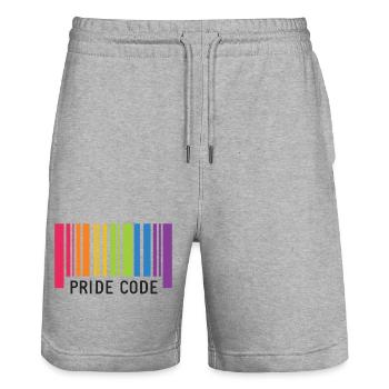 LGBT Pride Monat - Pride Code - Stanley/Stella Unisex Bio Joggingshorts Trainer  - Grau meliert - Vorne - Nik (191cm) & Marisol (170cm)